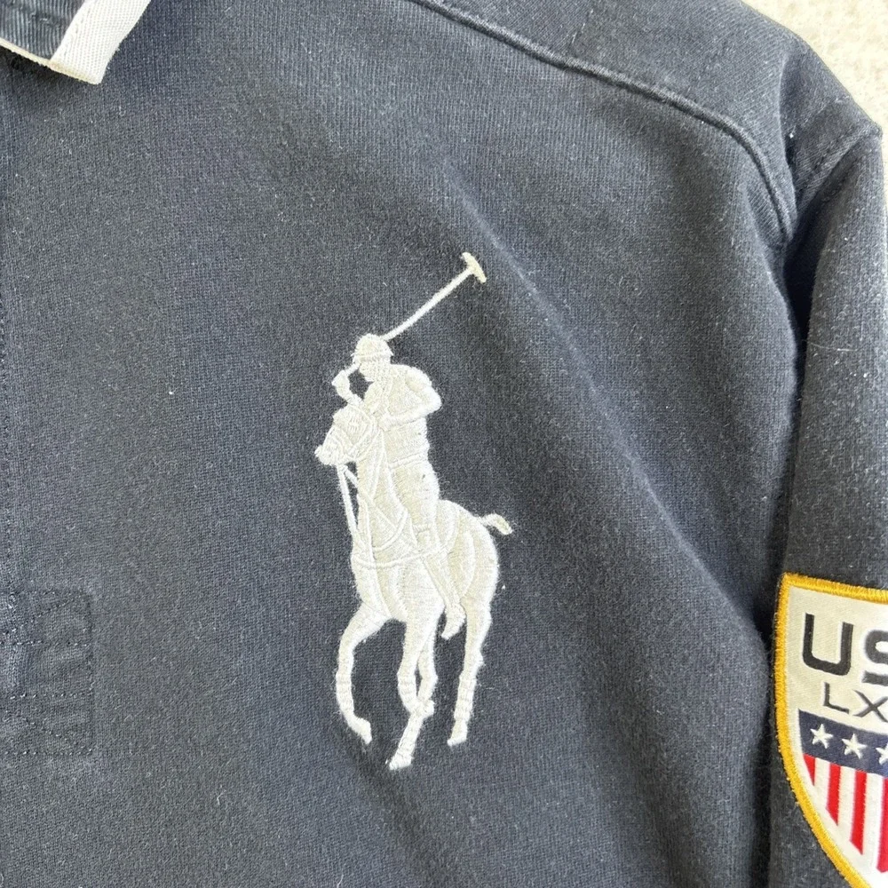Polo Ralph Lauren USA LXVII Big Pony Long Sleeve Rugby Polo Shirt 3 Custom Fit L